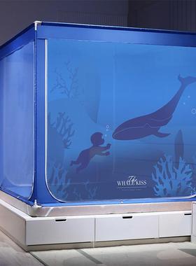 正顺2022新款A类母婴分床神器印花坐床式蚊帐1.5*2.0m床上用品