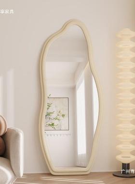 全身镜云朵款落地镜服装店镜子壁挂奶油风家用卧室客厅穿衣镜