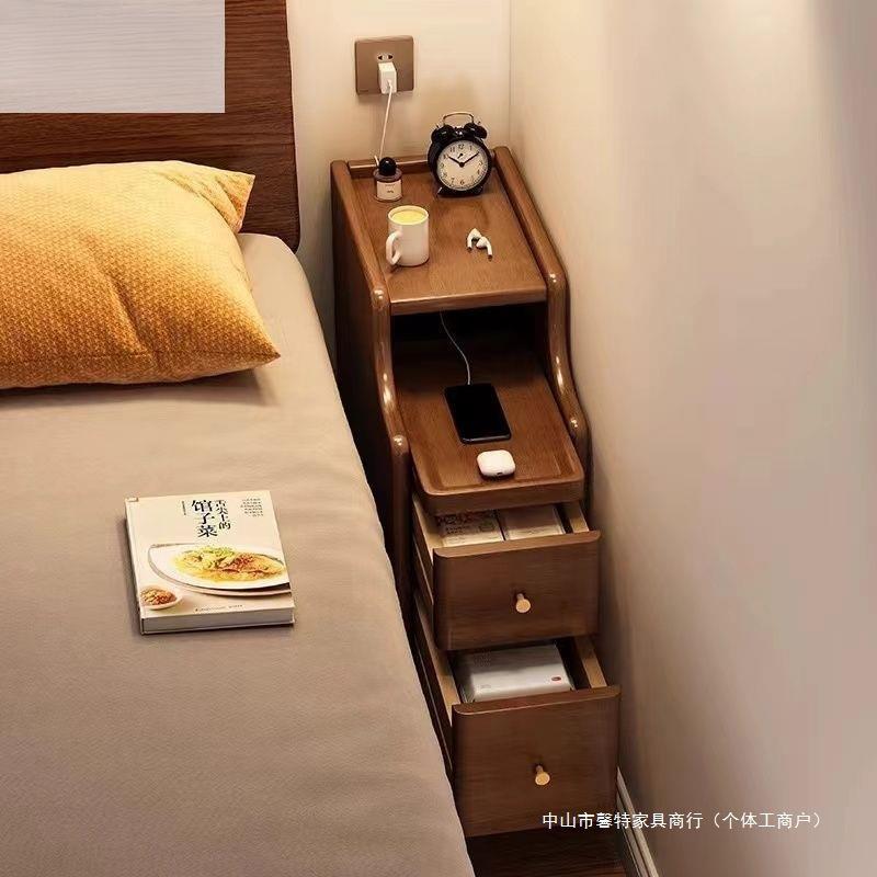 实木床头柜小型窄小卧室极窄床边柜超窄夹缝收纳柜简约现代置物架