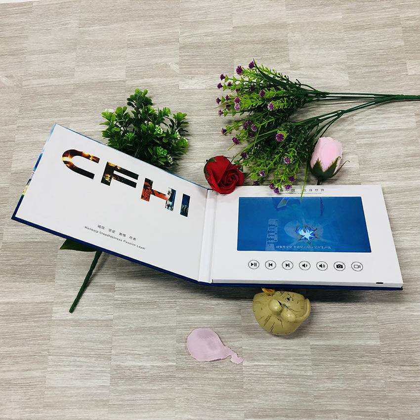 工厂生产直销7寸图片视频贺卡电子广告宣传册企业立体贺视频宣传