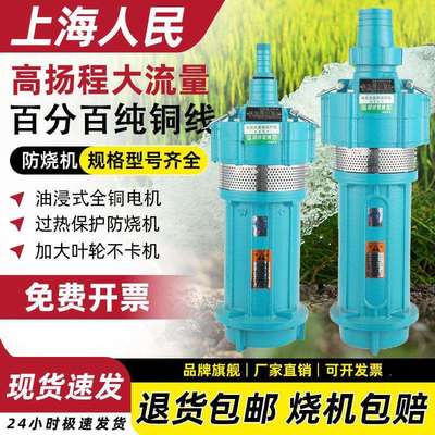 纯铜线油浸农用灌溉工程降水抽水水泵多级泵高扬程潜水泵一件起批