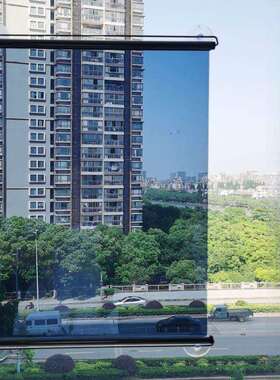 吸盘挂钩自动回弹阳台遮阳窗帘防晒隔热膜窗户遮阳帘遮光卷王欧清