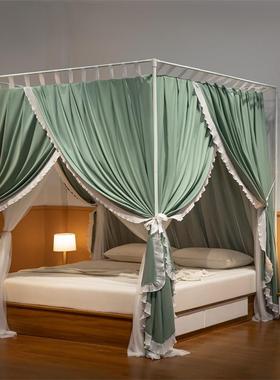 高端公主风落地遮光蚊帐卧室家用新款一体式床帘高级防尘床幔