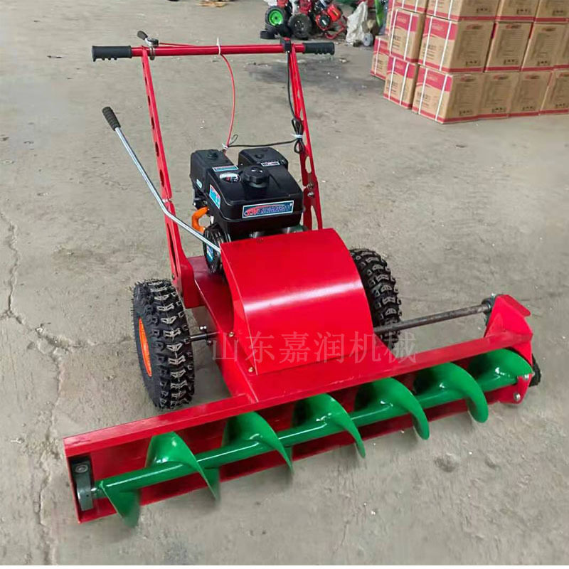 汽油小型蛟龙式螺旋推雪机