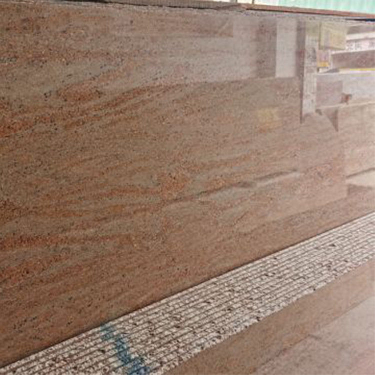 金丝缎红花岗岩干挂楼梯踏步