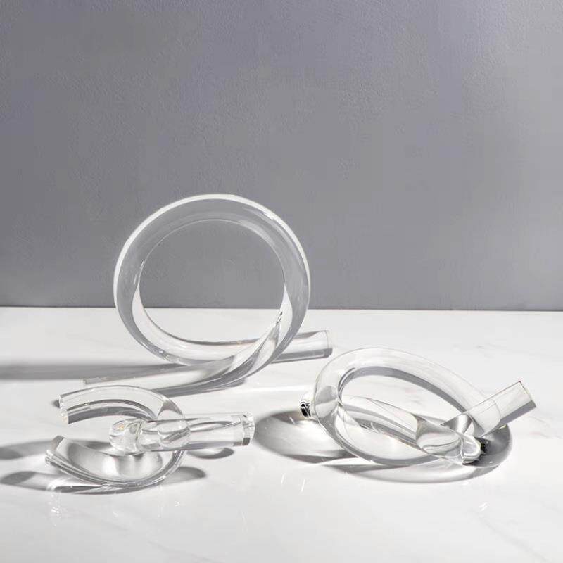 简约现代亚克力透明摆件样板间客厅电视柜玄关桌面创意几何装饰品