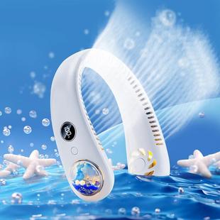 新款 F22儿童无叶挂脖风扇usb便携数显挂脖子风扇卡通挂脖小风扇