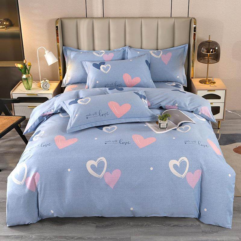 新款全棉四件套纯棉加厚磨毛被套床单三件套单人双人家用床上用品