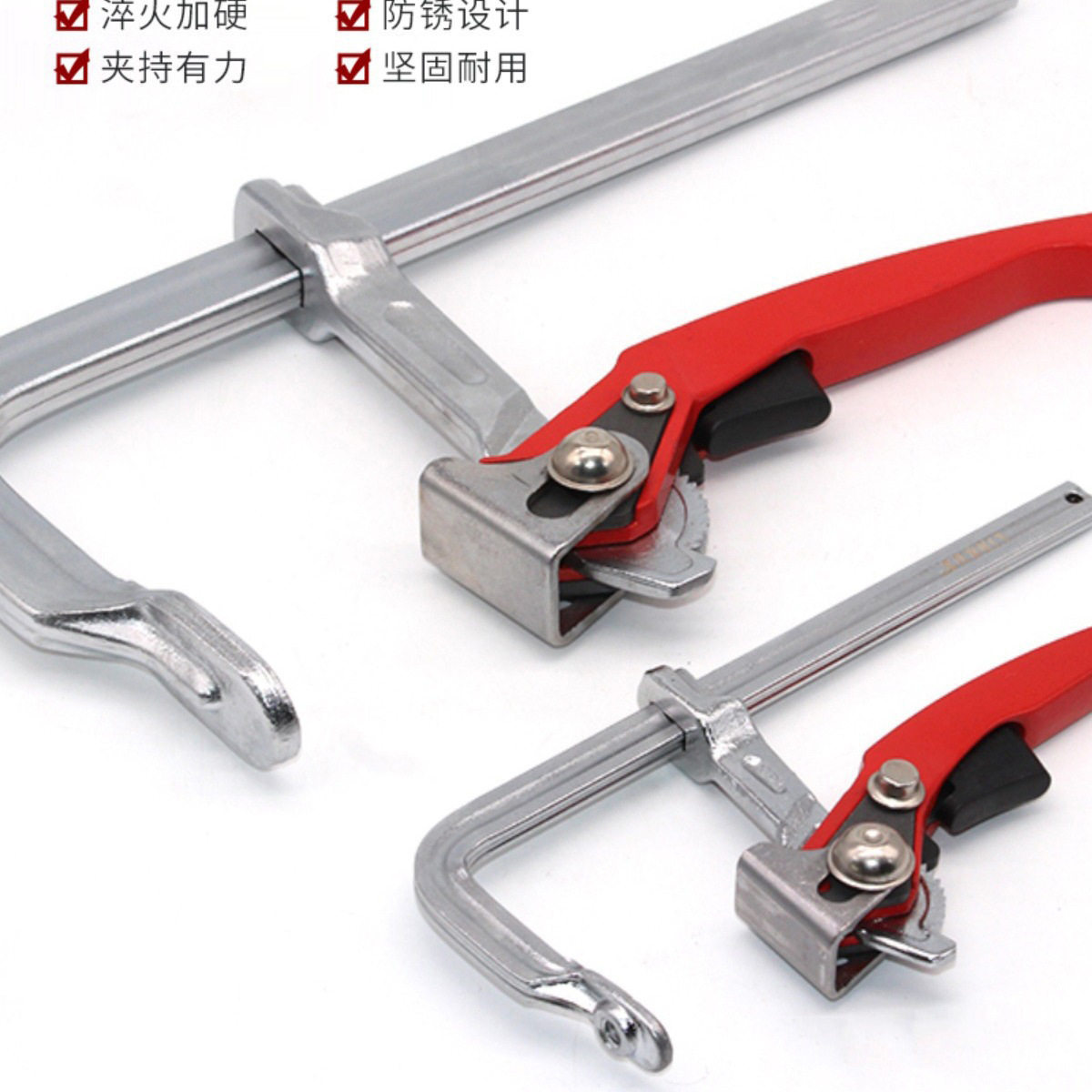 棘轮F夹木工夹快速夹具工业级重型f夹固定器全钢g型夹子夹紧器