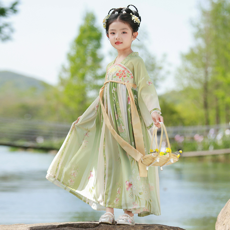 女童汉服2025新款中国风连衣裙