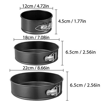 1PC, 3PCS Cake Pan Sert, Round Nonstick Baking Pans Spring F