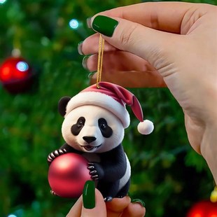 Xmas Pendant Cute Christmas Panda Hanging Ornalments Tree