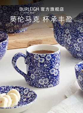 英国进口博俪BURLEIGH英伦田园蓝爵紫菁陶瓷马克杯水杯茶杯礼物
