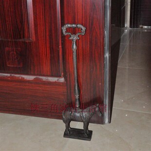 出口铸铁马铁艺装饰物安全防风防碰活动门挡门楔子门顶门阻门塞