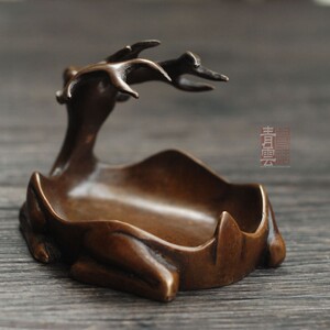 青云笔社 鹿镇  昏侯青铜镇 镇笔舔笔搁多用途文房