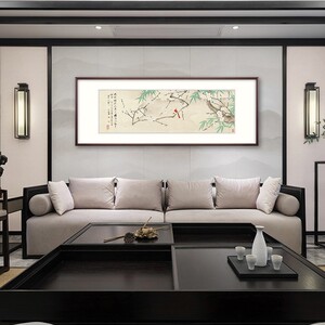 奕境 新客厅饰画鸟国画卧室床挂画 于非闇 雪梅丹雀图