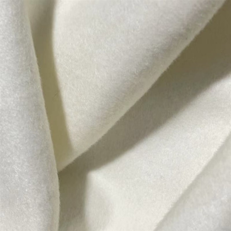 冬季单面羊绒面料白色系磨毛布纯色羊毛呢子大衣面料