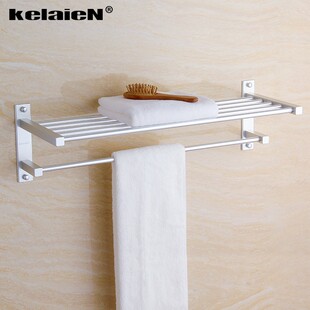 太空铝毛巾架可订做长度置物架z浴室卫生间卫浴五金挂件双层浴巾