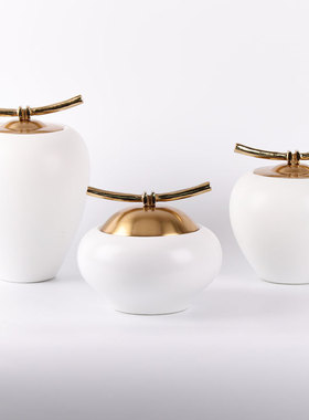 现代新中式装饰陶瓷摆件家居客厅电视柜玄关样板房软装摆设储物罐