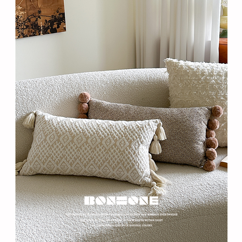 复古靠枕套客厅沙发抱枕高级床头简约长方形办公室腰靠垫轻奢靠背