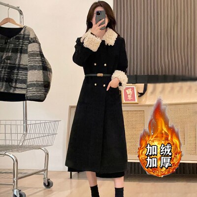 清!【80-200斤】孕妇哺乳连衣裙时尚洋气大码秋冬季加绒裙子显瘦