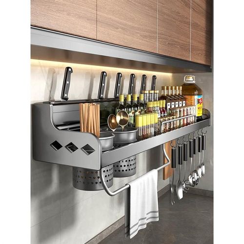 厨房置物架多功能免打孔墙上壁挂B式调味料家用筷子刀架一体收纳