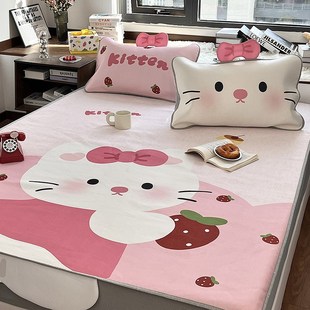 月光巴士卡通少女心冰丝凉席三件套床笠款 凉感空调席可机洗 夏季