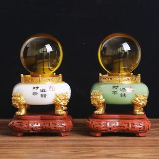 美卡瑞时来运转聚宝盆招财水晶球摆设家居客厅酒柜玄关电视柜