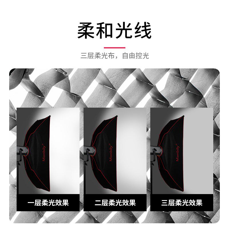 曼比昨栅格柔光箱* 摄影棚长条柔光箱柔光灯罩摄影灯罩格栅网格窄