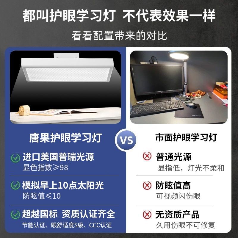 护眼台灯学习全光谱壁挂式学生宿舍儿童写字阅读灯防近视,家装灯饰光源,护眼吊灯,淘宝优惠券,粉丝福利购,淘宝优惠卷