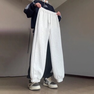 特大码300斤重磅卫裤男款春秋美式篮球运动裤子青少年束脚休闲裤2