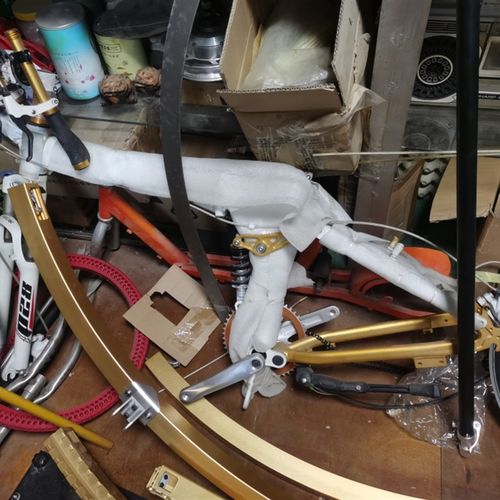 26寸全铝合金四连杆避震折叠车架一套 培林转点