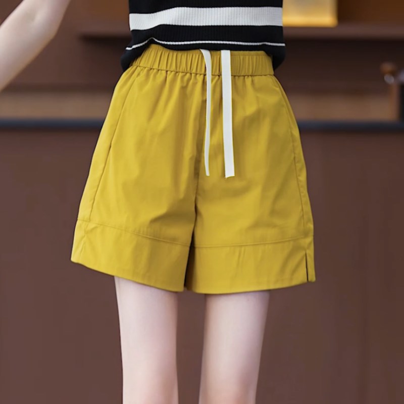 休闲短裤女高腰a字热裤外穿2025夏季新款百搭松紧腰女裤宽松夏裤