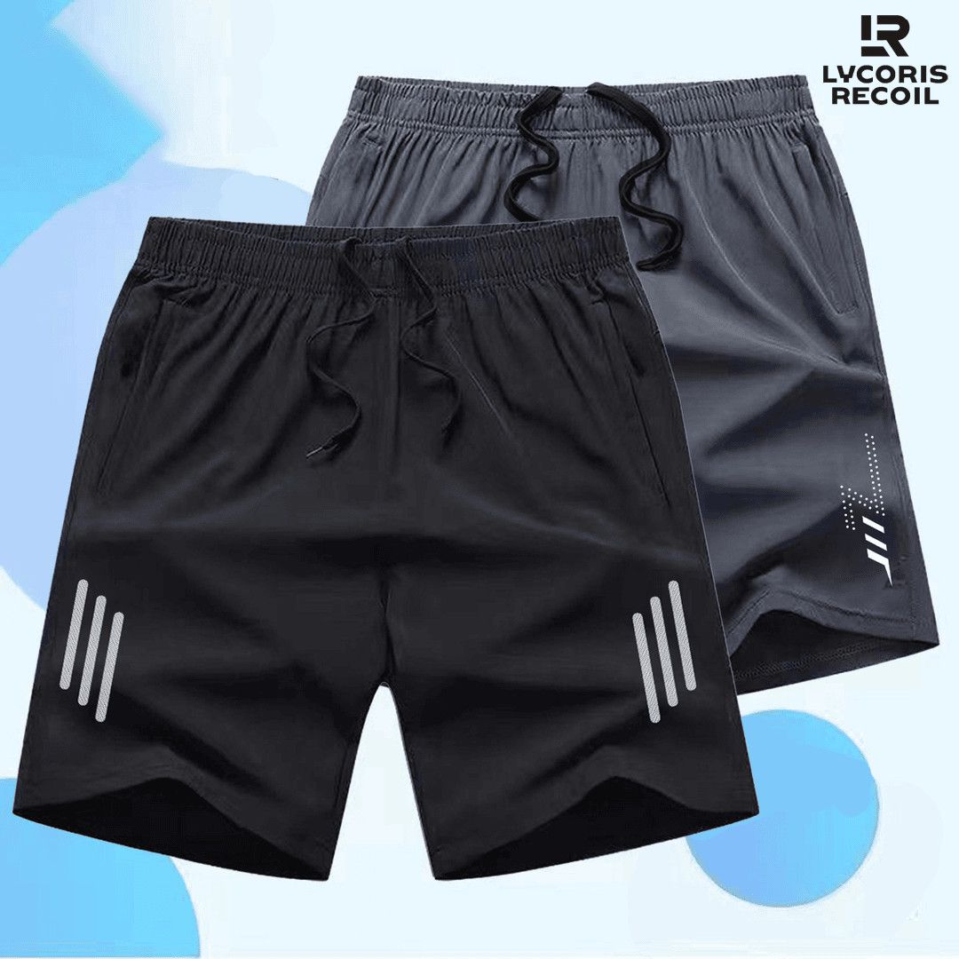 夏季冰丝短裤速干透气五分裤男休闲运动加肥加大胖子沙滩裤