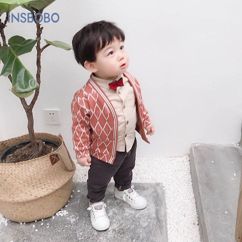 宝宝秋季套装1一3岁男童周岁生日礼服小童洋气秋装潮儿童西装春秋