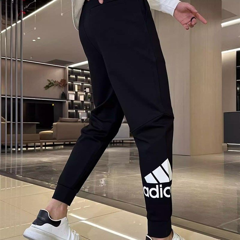 秋冬季卫裤男运动休闲裤男士长裤潮流小脚裤加绒加厚修身束脚裤子