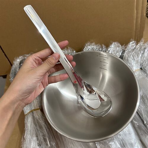 米诺家304大号元宝o喝汤勺子 家用简约不锈钢创意调羹加长加厚大