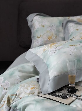 超细旦柔软磨毛四件套轻奢高级感主卧室床品双人高端美式复古混纺