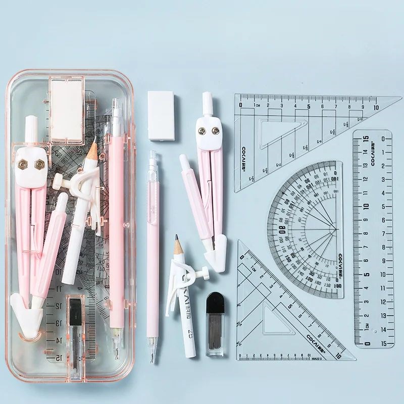 9pcs Combination Ruler Setsy Triangle Protractor Student Ru1