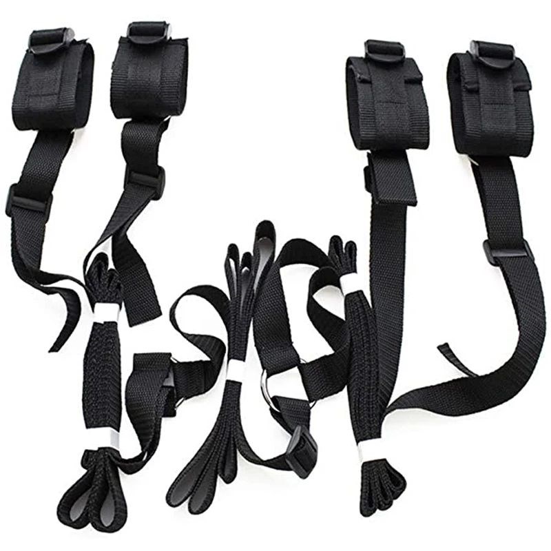 Handcuffs Bondage oSet Bed BDSM Bondage Restraint Strap Syst