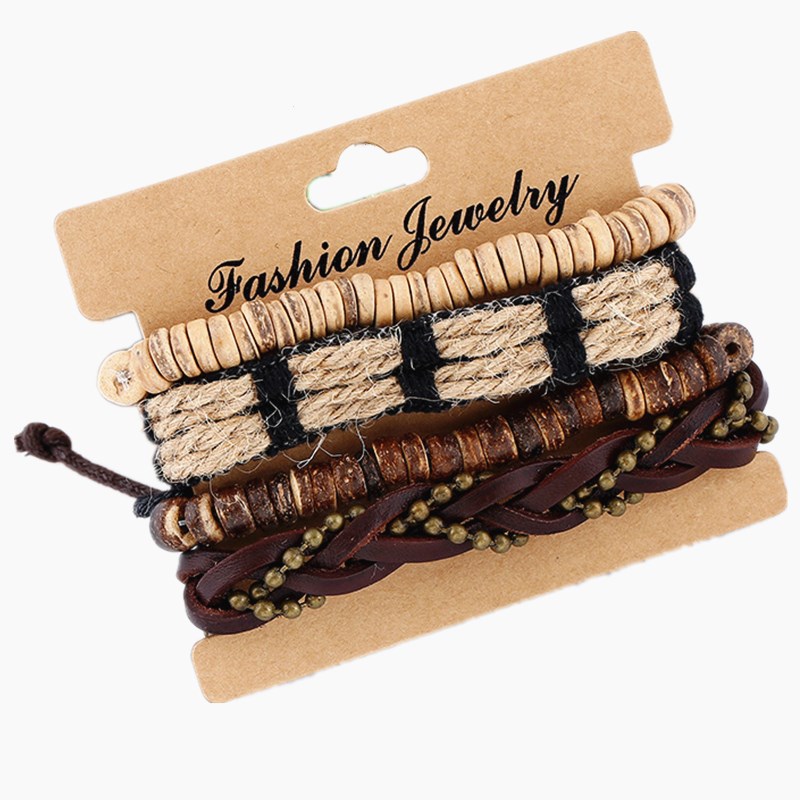 leather bracelet women hand catenary men 编织复古.皮手链手镯