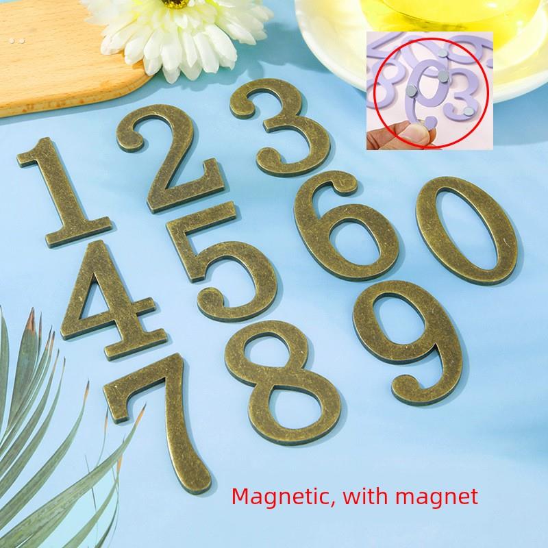 房屋号码牌家庭磁性黄铜数字无障碍豪华创意高端入口门号码贴纸定