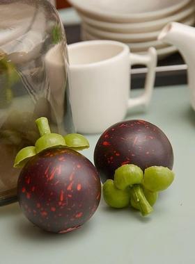 仿真水果模型山竹果蔬摆件儿童玩教具店铺橱窗家居装饰拍摄道具