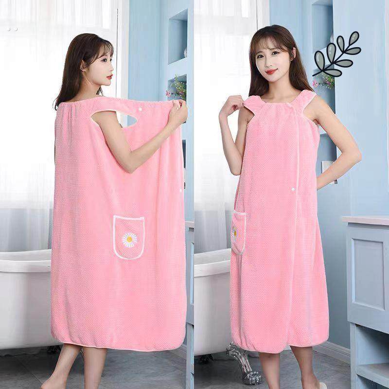 浴巾女家用非全棉纯棉吸水速干可穿可裹巾浴袍式懒人浴裙加长新款