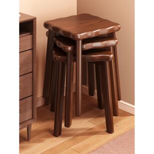 实木凳子家用结实小板凳新款客厅矮凳可叠放餐桌椅子商用木头方凳