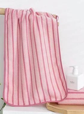 高档珊瑚绒毛巾洗脸用吸水不掉毛条纹成人擦头速干擦脸洗澡巾家用