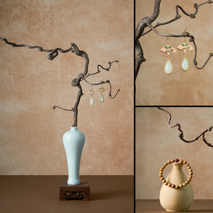 侘寂风干树枝拍照道具新中式首饰摄影背景布枯木枝条树干木头拍摄