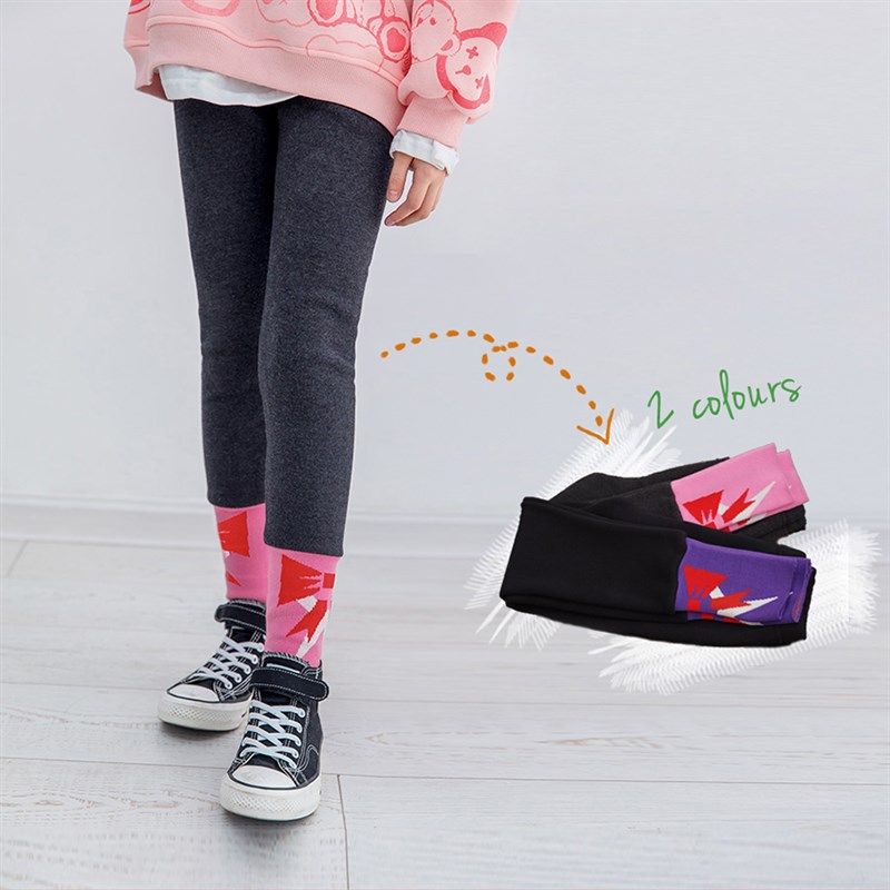 冬装新款6岁女童一体绒黑色外穿打底裤7儿童修身弹力靴裤加绒加厚