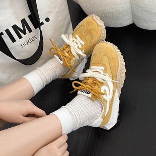 女鞋 真皮百搭潮流休闲鞋 2025春新款 6012 43德迅鞋 宽胖脚肥大码