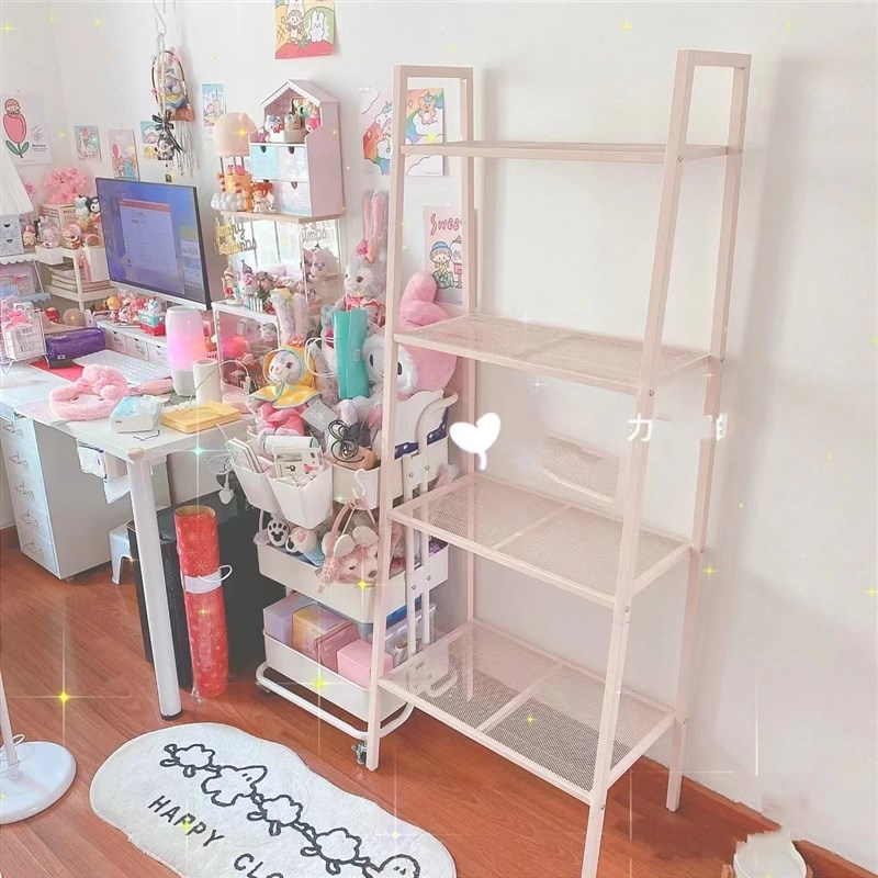 简易学生书架卧室床头置物架化妆品衣物I置地式阳台客厅花架货架
